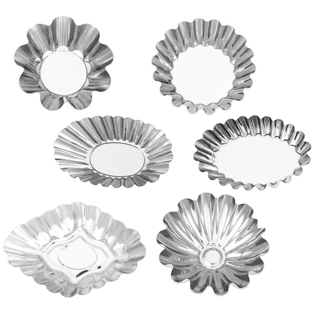 6 Pcs Stainless Steel Egg Tart Mold Mini Para Hornear Multifunction