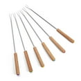 thumbnail image 1 of 6 Pcs Stainless Steel Fondue Forks, Cheese Fondue Sticks Smore Sticks with Wooden Handle Heat Resistant for Chocolate Fountain Cheese Fondue Roast Marshmallows Fruits 9.6", 1 of 5