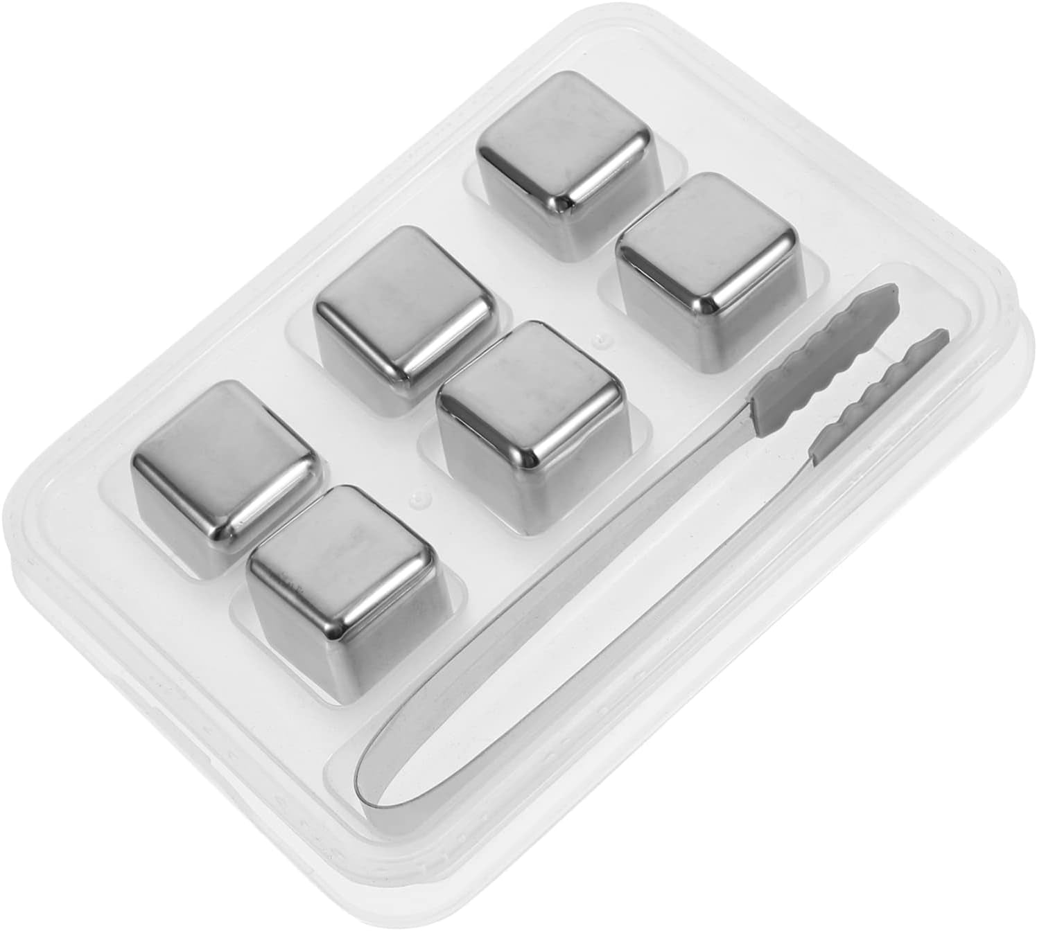 6 Pcs Stainless Steel Ice Cubes Metal Ice Cube Square Tool Metal Cooler ...