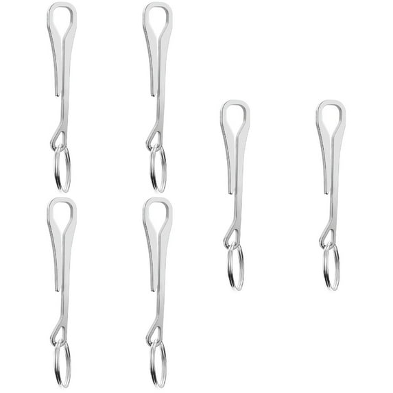 6 Pcs Stainless Steel Multifunctional Keychain Compact Holder Portable Coat Hanger