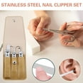 thumbnail image 1 of 6 Pcs Stainless Steel Nail Clippers Set Travel Mini Manicure Set Pedicure Tools Nail Grooming Kit With Leather Pouch, 1 of 9