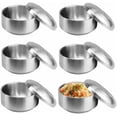 thumbnail image 1 of 6 Pcs Stainless Steel Rice Bowl with Lid Korean Kitchenware Large Insulated Bowl Multifunctional Soup Bowls Snacks Bowls for Keeping Food Warm Snacks Lunch Box Parties（5.11in Silver, 1 of 7
