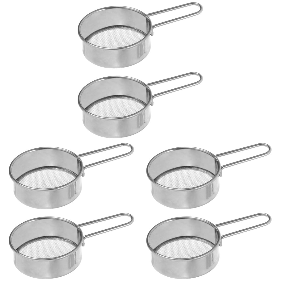 6 Pcs Stainless Steel Screen Home Flour Sieve Bread Filter Manual ...