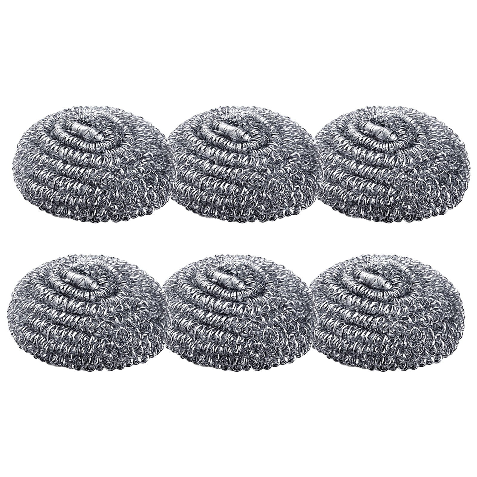 6 Pcs Stainless Steel Scrubber,Metal Kitchen Scrubbing Sponges,Heavy ...