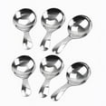thumbnail image 1 of 6 Pcs Stainless Steel Short Handle Spoons Mini Salt Condiments Spoon Dessert Tea Coffee Spoons,Silver, 1 of 9