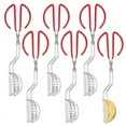 thumbnail image 1 of 6 Pcs Stainless Steel Taco Shell Tong with Red Plastic Clip, Taco  for Homemade Tortilla Shells Taco Shells Making, 1 of 6