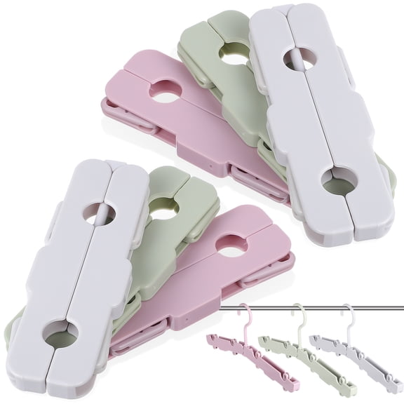 Worgeous Foldable Travel Hangers for Clothes with 360 Rotating Hook Assorted Color ABS Material 6 Pieces