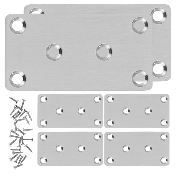 6pcs Stainless Steel Straight Braces Flat Brackets Furniture Mending Joining Fittings