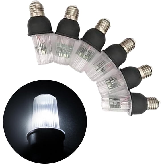 6 Pcs Strobe Light Bulbs, E27 Waterproof Led Lightbulbs Bright Flashing Strobe Light for Bar KTV Parties, White Light Source Lamps for Garden Christmas Outdoor Decor