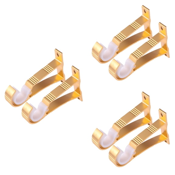 6 Pcs Sturdy Curtain Rod Bracket Rods Brackets Holder Drapery Dual Purpose