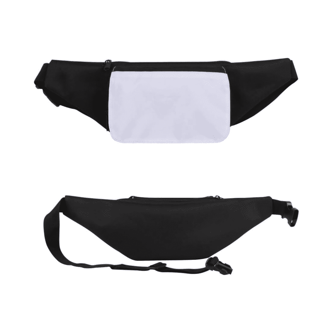 6 Pcs Sublimation Blank Women Men White Running Waist Bag Belt Bag Waist Pouch with Adjustable Strap Zip
