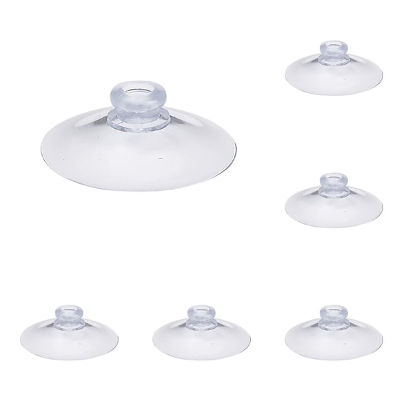 6 Pcs Suction Cup Glass Suction Pads 1.38 Inch Clear, Pads Without Hooks, Extra Strong Adhesive Suction Holder for Smooth Surface Mounting, Hardware