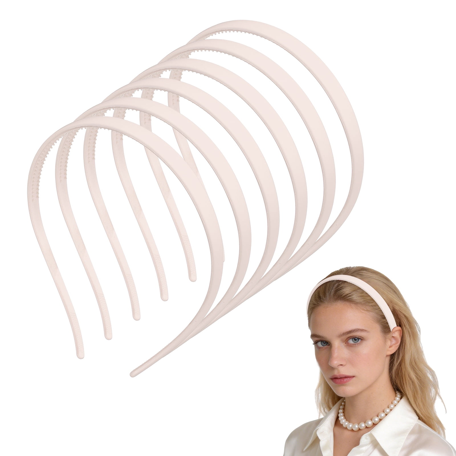 Non Slip Toothed Headband with Comb for Glasses Wearers, No Headache LEORX 6Pcs Plastic Circular Glasses Headbands for Women Non  main image 3