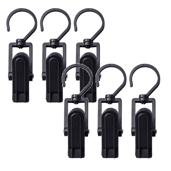 6 Pcs Super Strong Swivel Hanging Hooks, Plastic Clothes Pins, Super Strong Hanger Clips, Swivel Hooks Clip for Clothing Store Home Office & Workshop