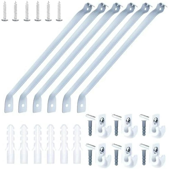 6 Pcs Support Brackets for Wire Shelving 17 Inch White Metal Wire Shelf ...