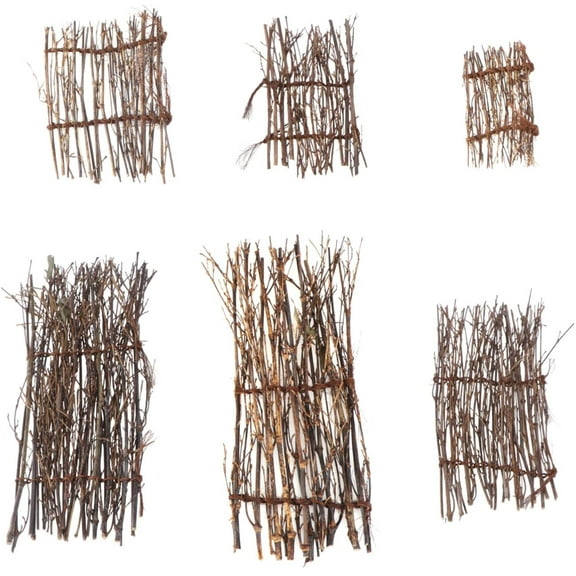 6 Pcs Sushi Bamboo Fence for Micro Landscape Decoration - Mini Sushi Fence Panels for Bonsai and Japanese Home Decor - Kitchen Dining Table Accessory