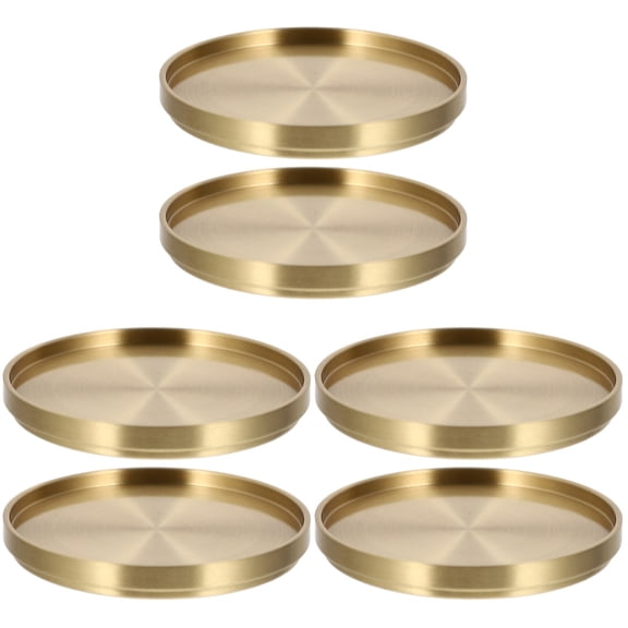 6 Pcs Tea Coaster Copper Coasters Kettles Ceremony Accessory Tripod Cup Brass Individual
