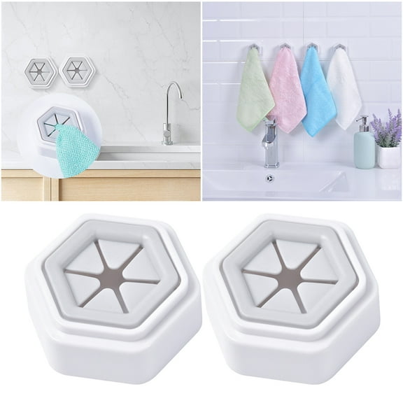 6 Pcs Tea Towel Holder Cloth Suction Cup Hooks Heavy Duty Bar