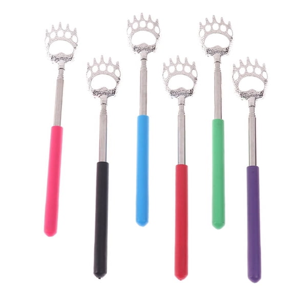 6 Pcs Telescoping Back Scratchers with Bear Claw Design and Extendable Handle for the Old Adults Men Women, Multi Color