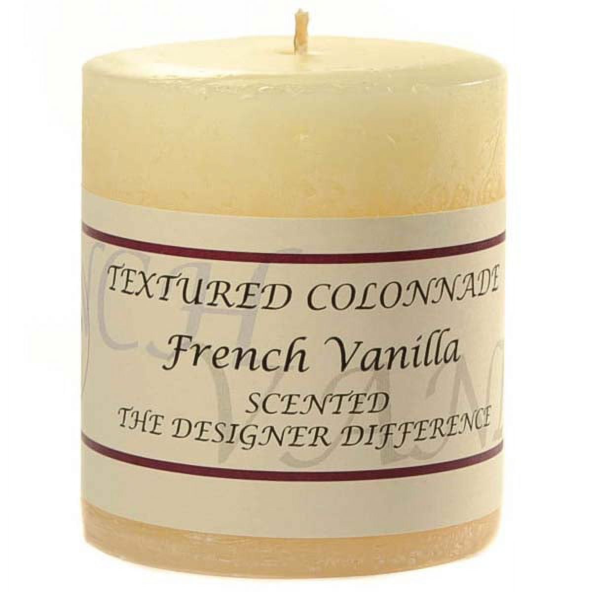 6 Pcs, Textured 3x3 French Vanilla Pillar Candles 3 in. diameterx3.25 in. tall