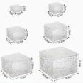 thumbnail image 1 of 6 Pcs Textured Clear PS Cube Risers, Hollow Display Stands for Buffet Decor, 3-8 in, 1 of 7