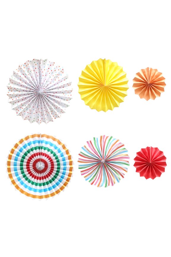 6 Pcs Tissue Paper Hanging Fans Party Decoration Set,for Birthday Baby Shower Bachelorette Wedding Photo Booth Backdrops Anniversary Paper Party Supplies(Type 16)
