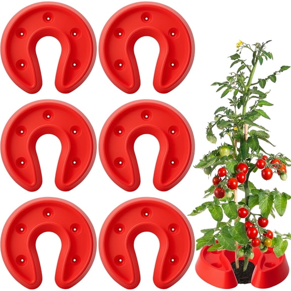 6 Pcs Tomato Watering Trays, Heavy Duty Tomato Automator Tray, Surrounding Tomatoes Ring Tray for Plant Vegetables Water Conservation and Weed Control