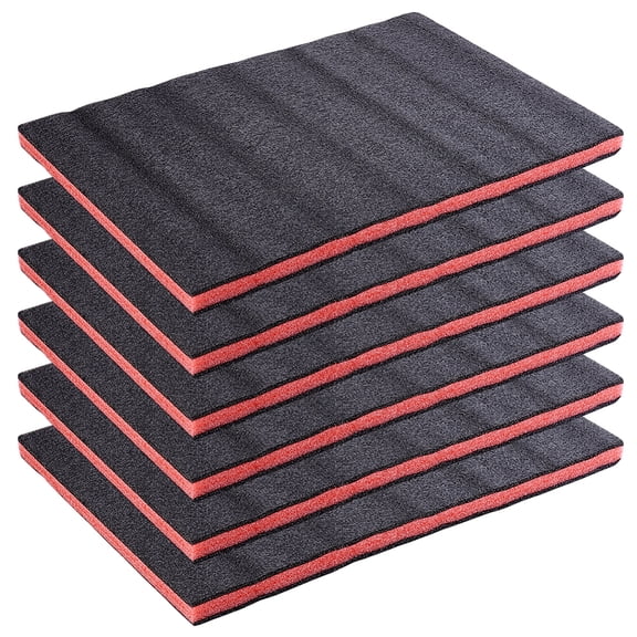 6 Pcs Tool Box Foam Inserts Solid Foam Sheets Rectangle Toolbox Liner Sheets for Tool Cases Chest Drawer 11.817.32Inch Black