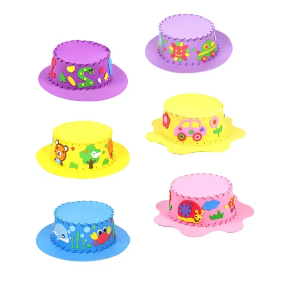 6 Pcs Top Hat Craft Kit DIY Making Accessories for Kindergarten