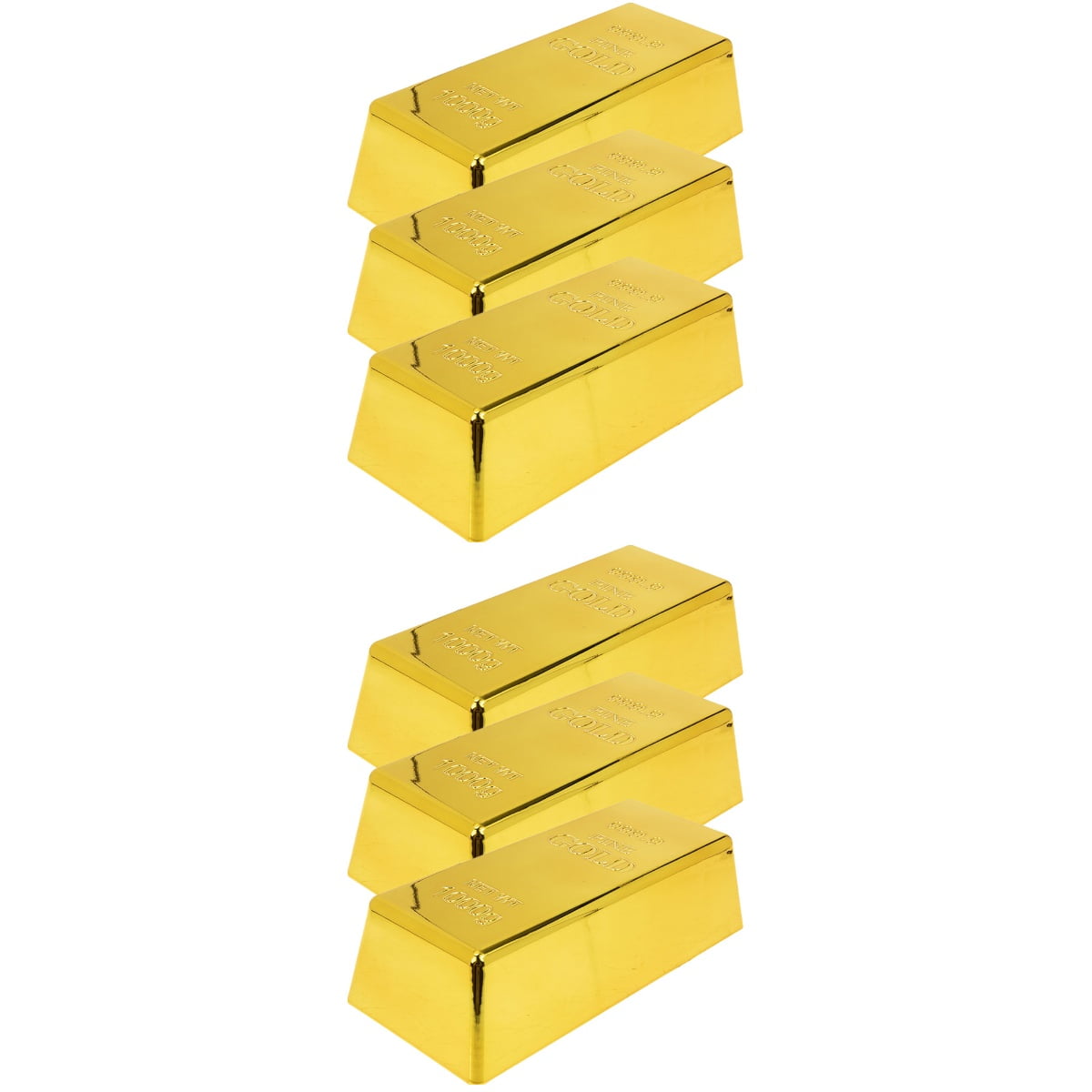 6 Pcs Toy Gold Bricks Prop Realistic Gold Bricks Gold Ingot Gold Bars