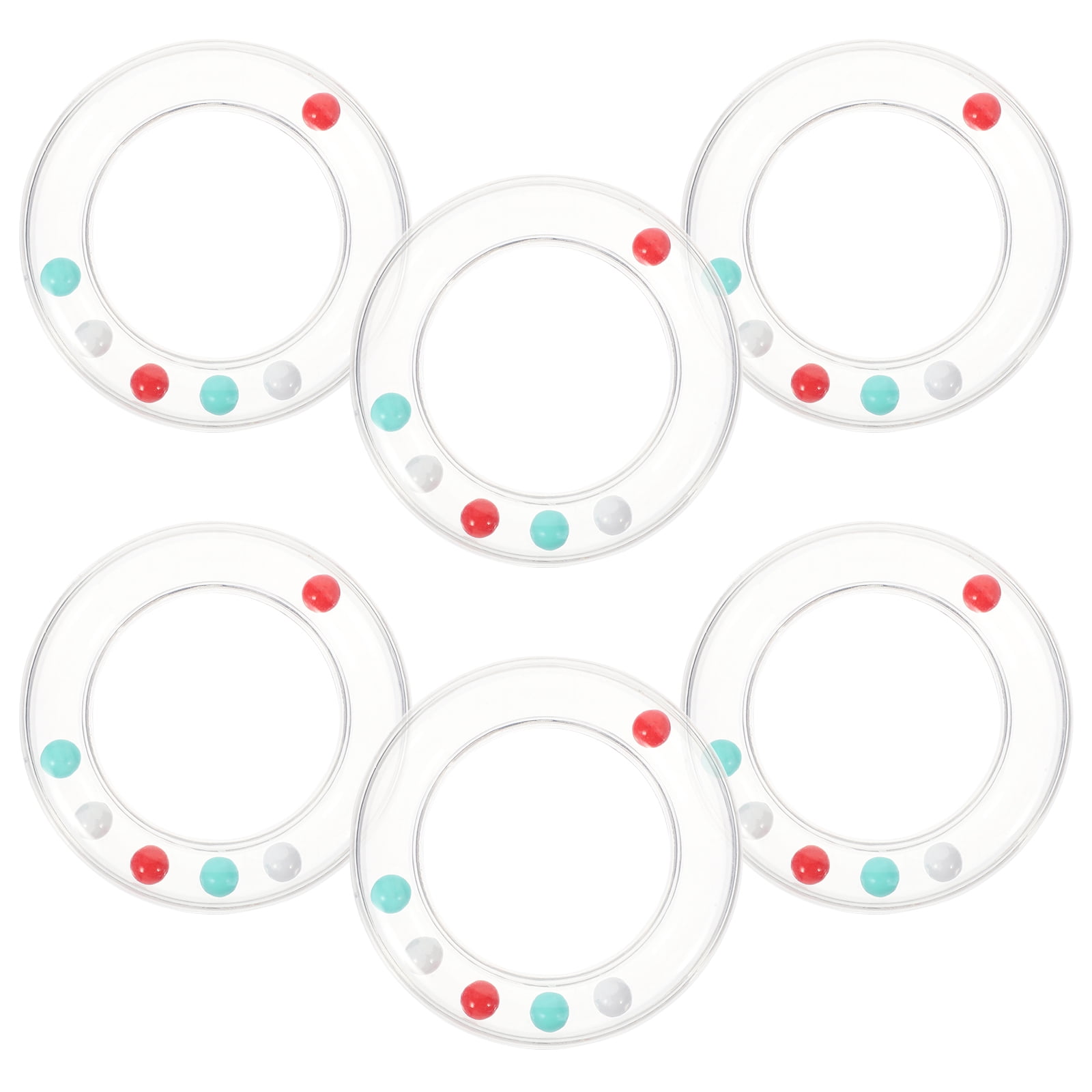 6 Pcs Transparent Circle Rattle Childrens Toys Children’s Baby Molar ...