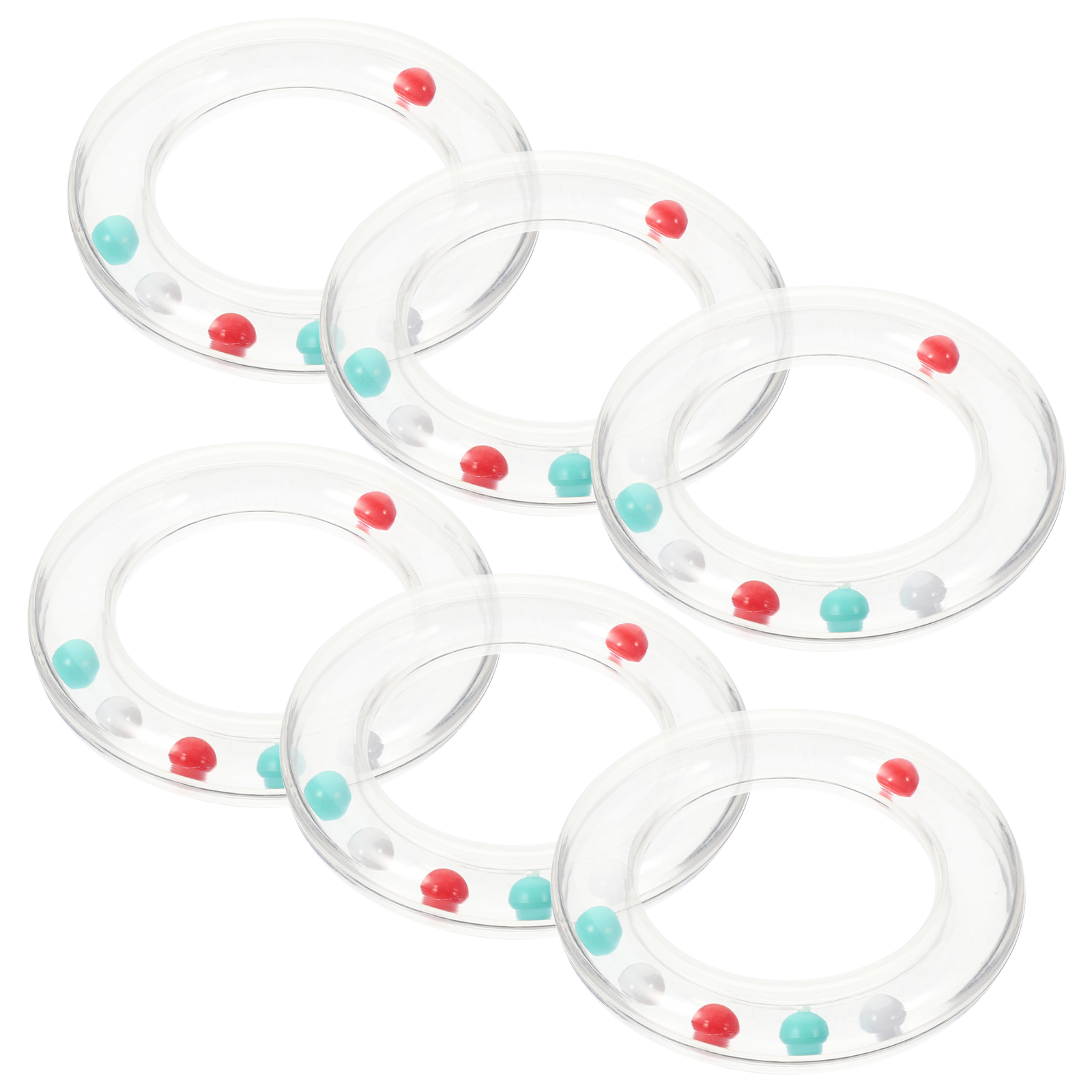 6 Pcs Transparent Circle Rattle Infant Rattles Toys for Toddlers Wrist