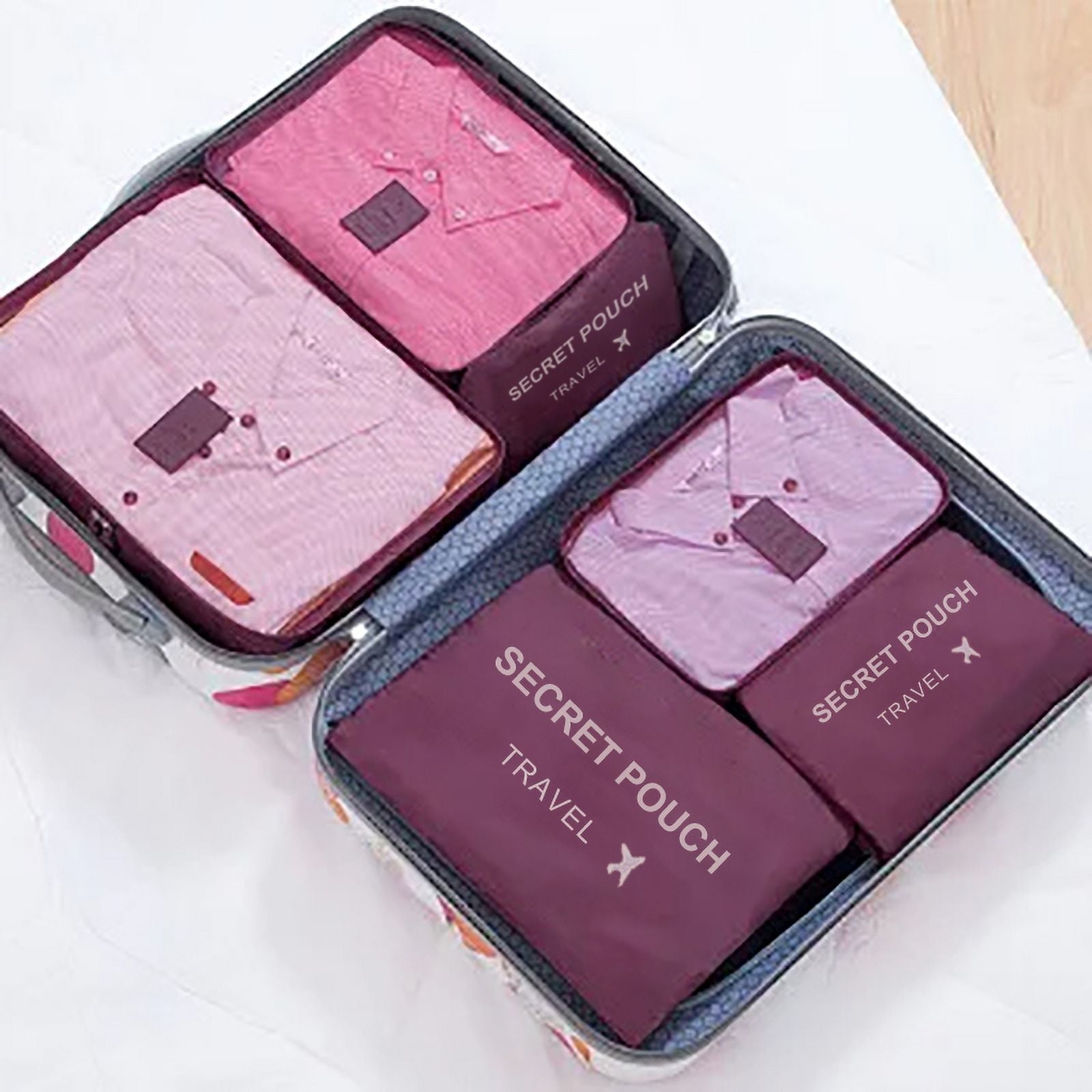 6 Pcs Travel Packing Cubes, Waterproof Luggage Organizer Bags with Zipper for Clothes and Underwear