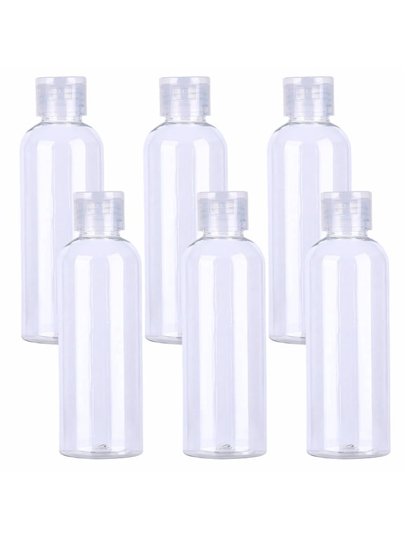 6 Pcs Travel Size Toiletries,Quick Refill Travel Toiletry Bottle,Leakproof,200Ml,Transparent,6.1inch,Transparent,4.06oz