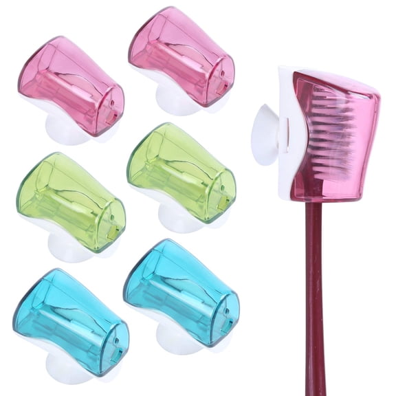 6 Pcs Travel Toothbrush Holder with Suction Cup, Portable Toothbrush Covers caps Travel Essentials, Toothbrush Holder for Bathrooms, Toothbrush Case for Traveling, for Travel and Home Use 3 Colors