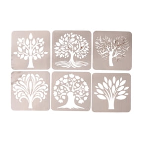 6 Pcs Tree Stencils Cartoon Stencils Hollow Out Drawing Templates for Projects Reusable Painting Template