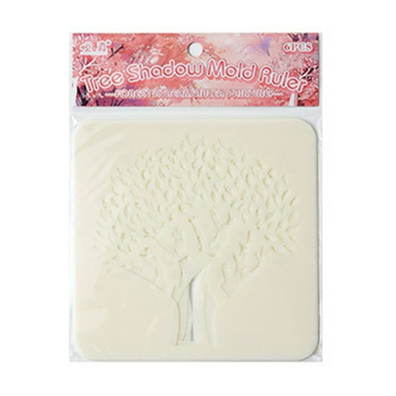 6 Pcs Tree Stencils Hollow Out Painting Stencils Cartoon Leaf Drawing Stencils Craft Templates for Wall Painting