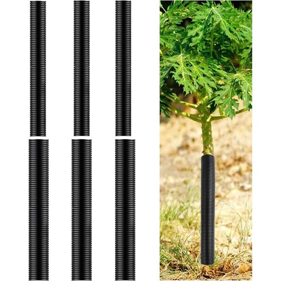 6 Pcs Tree Trunk Protector Guard, 2 Size Sapling Tree Protector from Deer, Tree Bark Protectors Guard Tube Wraps to Protect Bark, Sapling from Rodents, Mowers, Animals (15.7 x 2, 15.7 x 1.6) (6 Pcs)