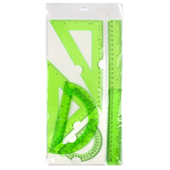 6 Pcs Triangular Ruler Set, Plastic Clear Rulers, Math Measuring Set, Portable Geometry Drafting Kit, Measuring Rulers, Transparent Math Drafting Instruments, Precision Measuring Tool Pack