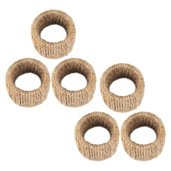 6 Pcs Twine Napkin Rings Holder Dining Table Decorations Holders for Cloth Napkins