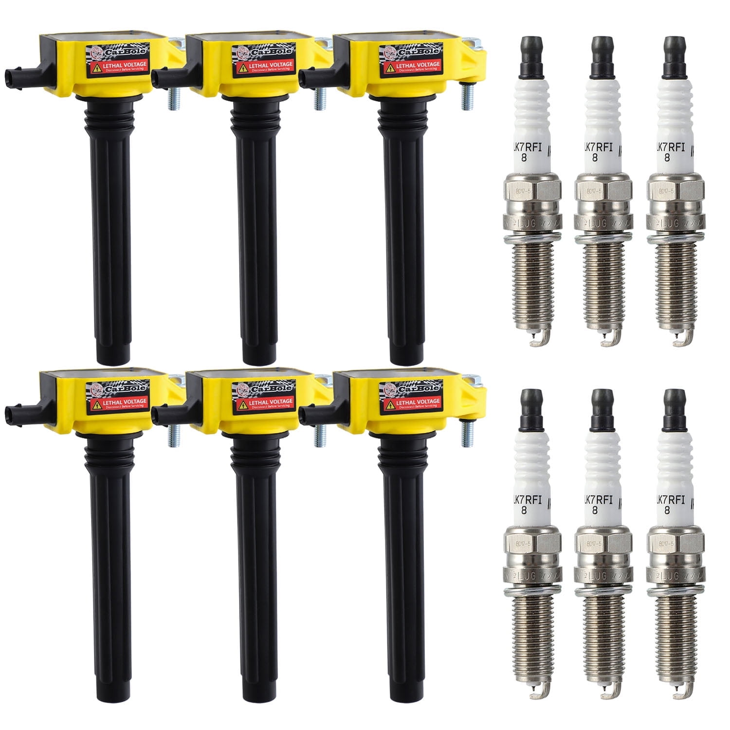 6 Pcs UF648 Ignition Coils & Spark Plug for Dodge Grand Caravan Jeep