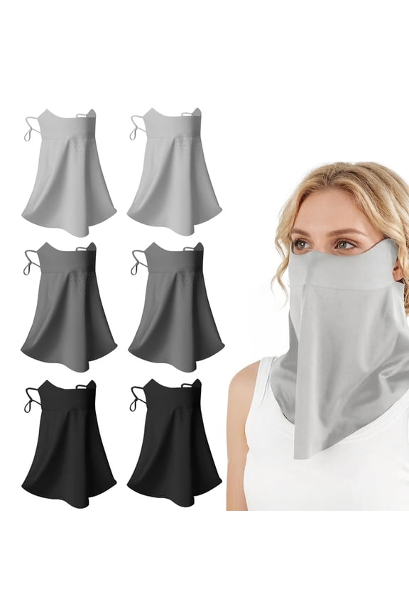6 Pcs UV Sun Protection Face Mask with Neck Coverage UPF 50+ Face Shield Breathable Design for Outdoor Activities