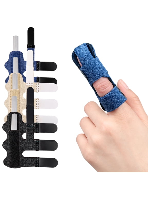 6 Pcs Upgraded Finger Splint, Universal Trigger Finger Brace for Broken/Arthritis Pain and Sprain Relief, Splints for Middle, Index, Ring