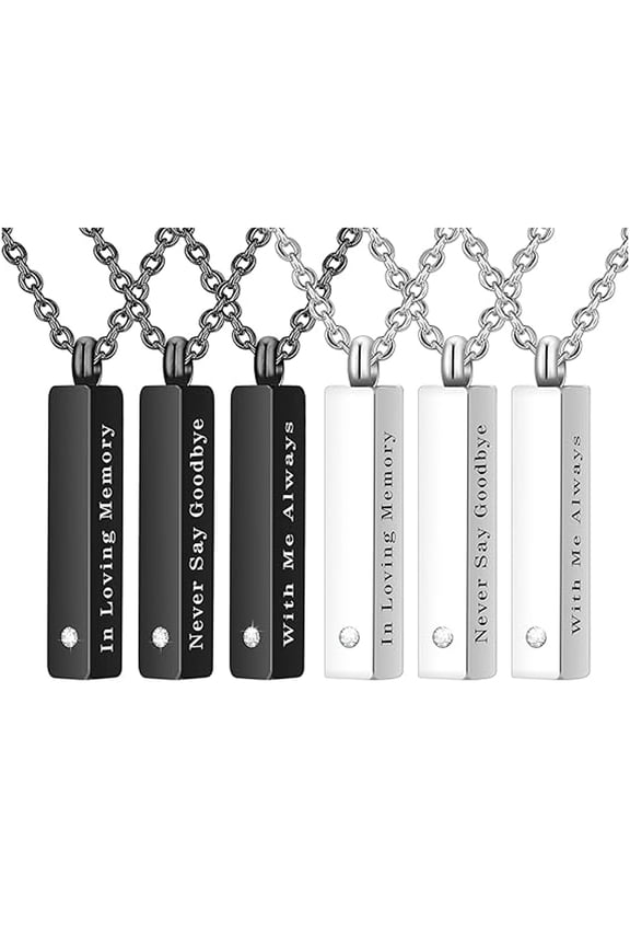 6 Pcs Urns Necklaces for Ashes Adult Male Cremation Jewelry for Ashes Stainless Steel Keepsake Cremation Necklace for Human Ashes