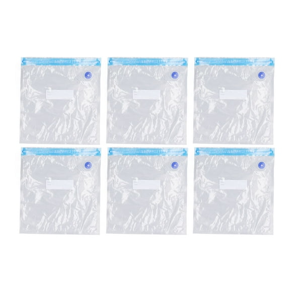 6 Pcs Vacuum Storage Bag Space Saving Good Sealing Transparent Reusable Vacuum Sealer Bags for Food Clothes 26x34cm/10.2x13.4in