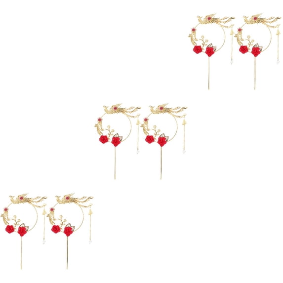 6 Pcs Valentine's Day Card Decor Birthday Cupcake Topper Wedding Cake Toppers Cake Picks