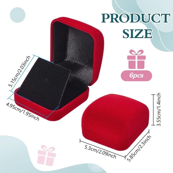 6 Pcs Velvet Badge Display Box Red Pin Display Case Lapel Pin Collection Display Holder Velvet Brooch Storage Boxes for Badges Lapel Pin Jewelry Organizer 2.1x2.3x1.4inch