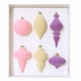 thumbnail image 1 of 6 Pcs Velvet Christmas Finial Ornament Flocked Xmas Tree Hanging Decoration Plastic Velvet Christmas Ornaments with 3 Styles for Wedding Birthday Xmas Tree Holiday Home Party Decoration, 1 of 1