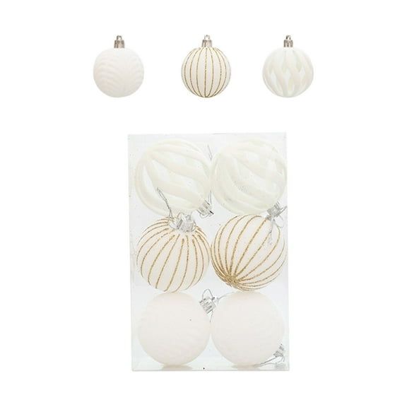 6 Pcs Velvet Christmas Tree Ornaments, Flocked Christmas Balls, 2.36"