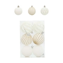 6 Pcs Velvet Christmas Tree Ornaments, Flocked Christmas Balls, 2.36"